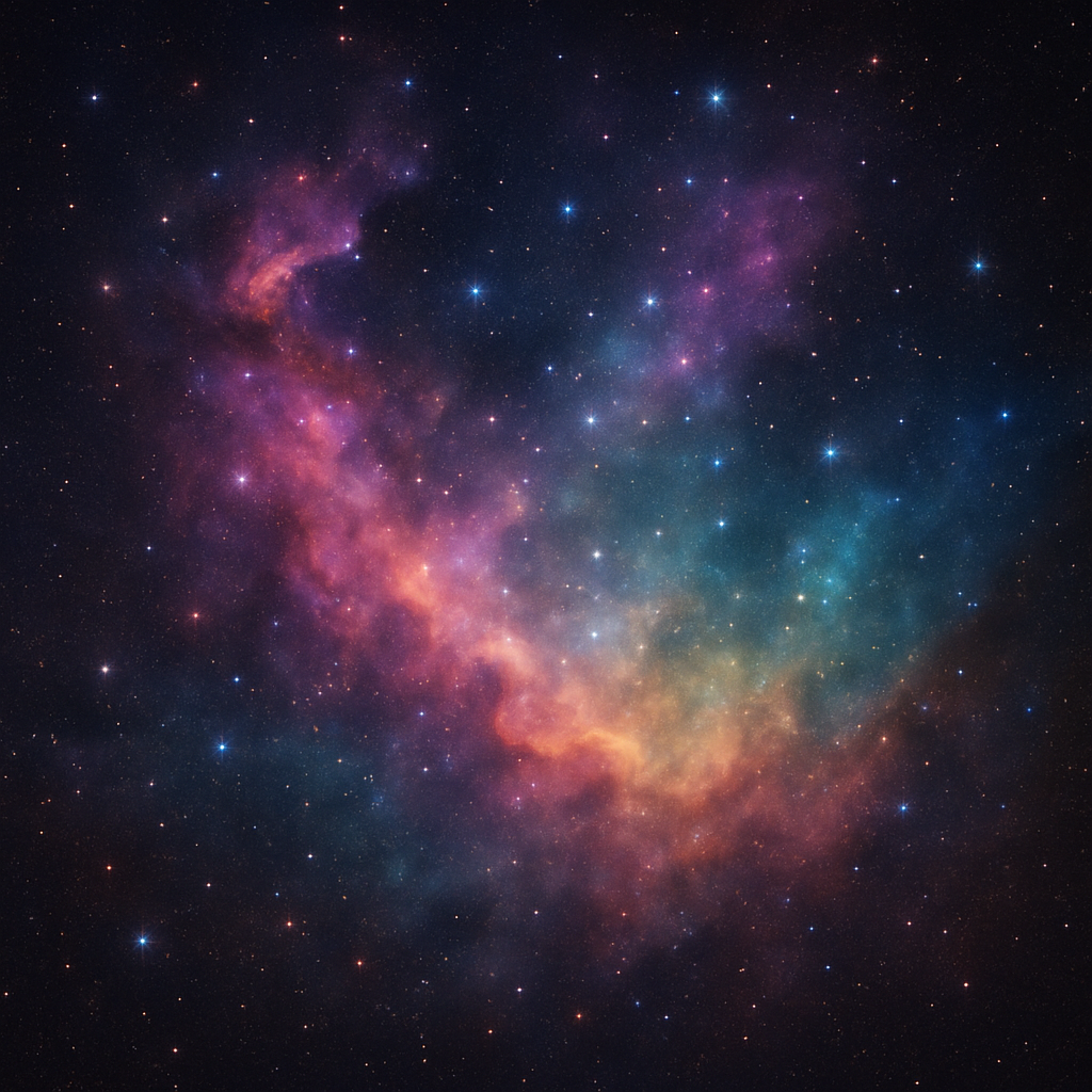 Colorful nebula with stars in a dark space background