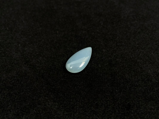 A blue, semi-transparent teardrop jadeite.

