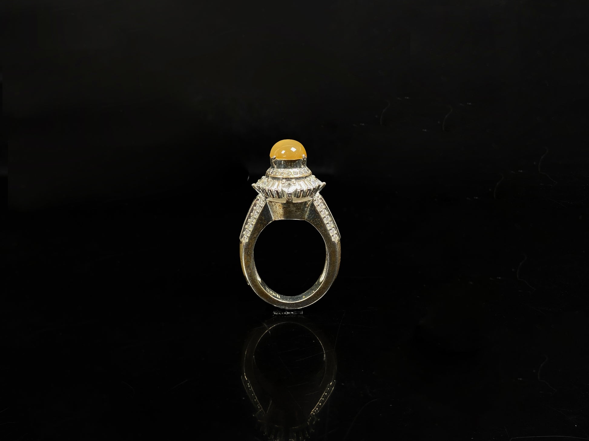 A warm imperial amber jadeite ring.