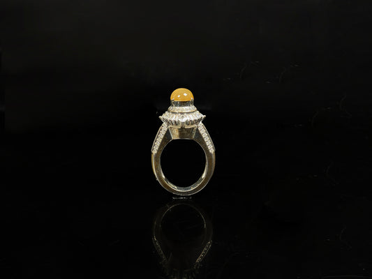 A warm imperial amber jadeite ring.