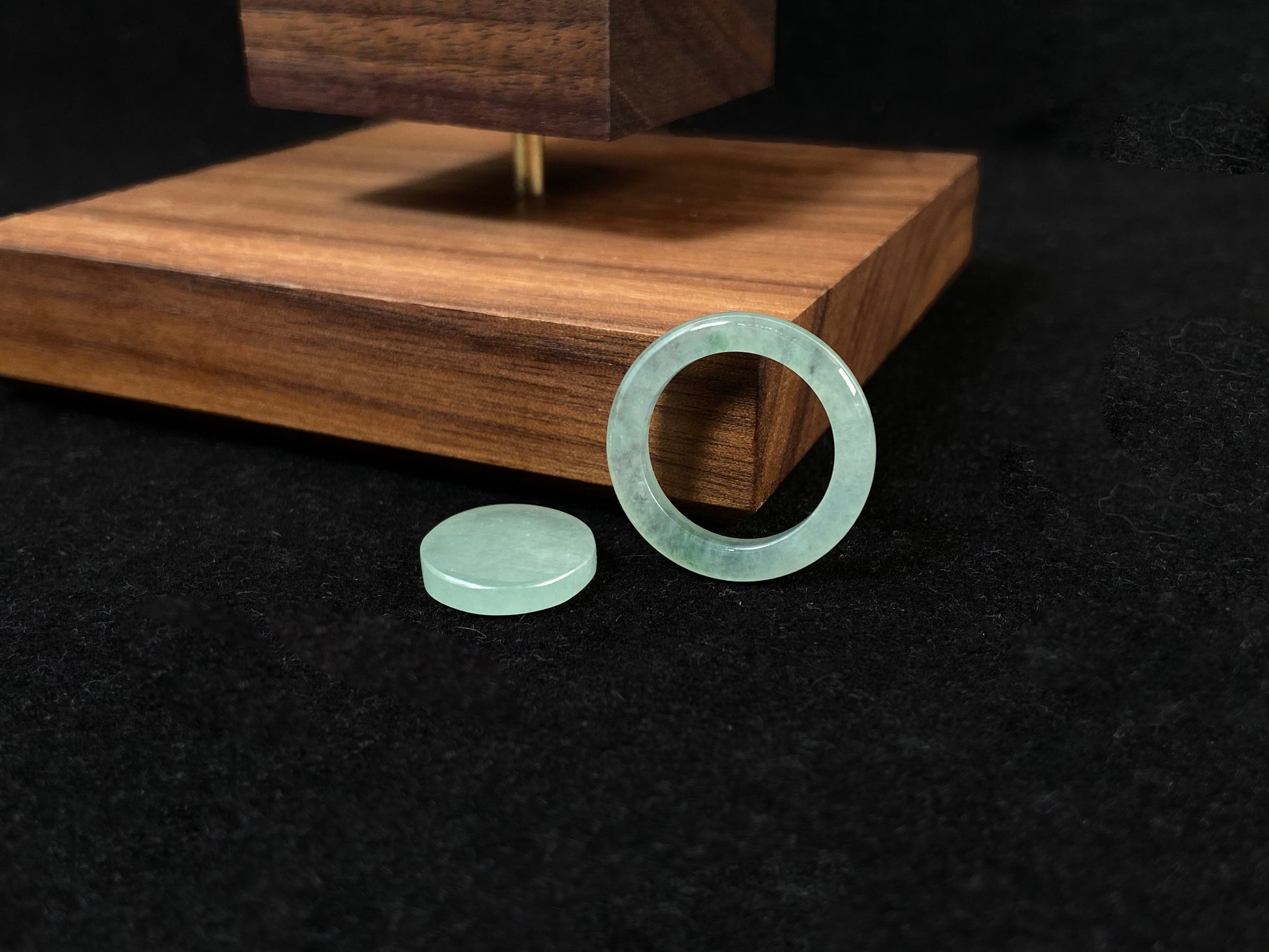 Translucent light green mother-child clasp.