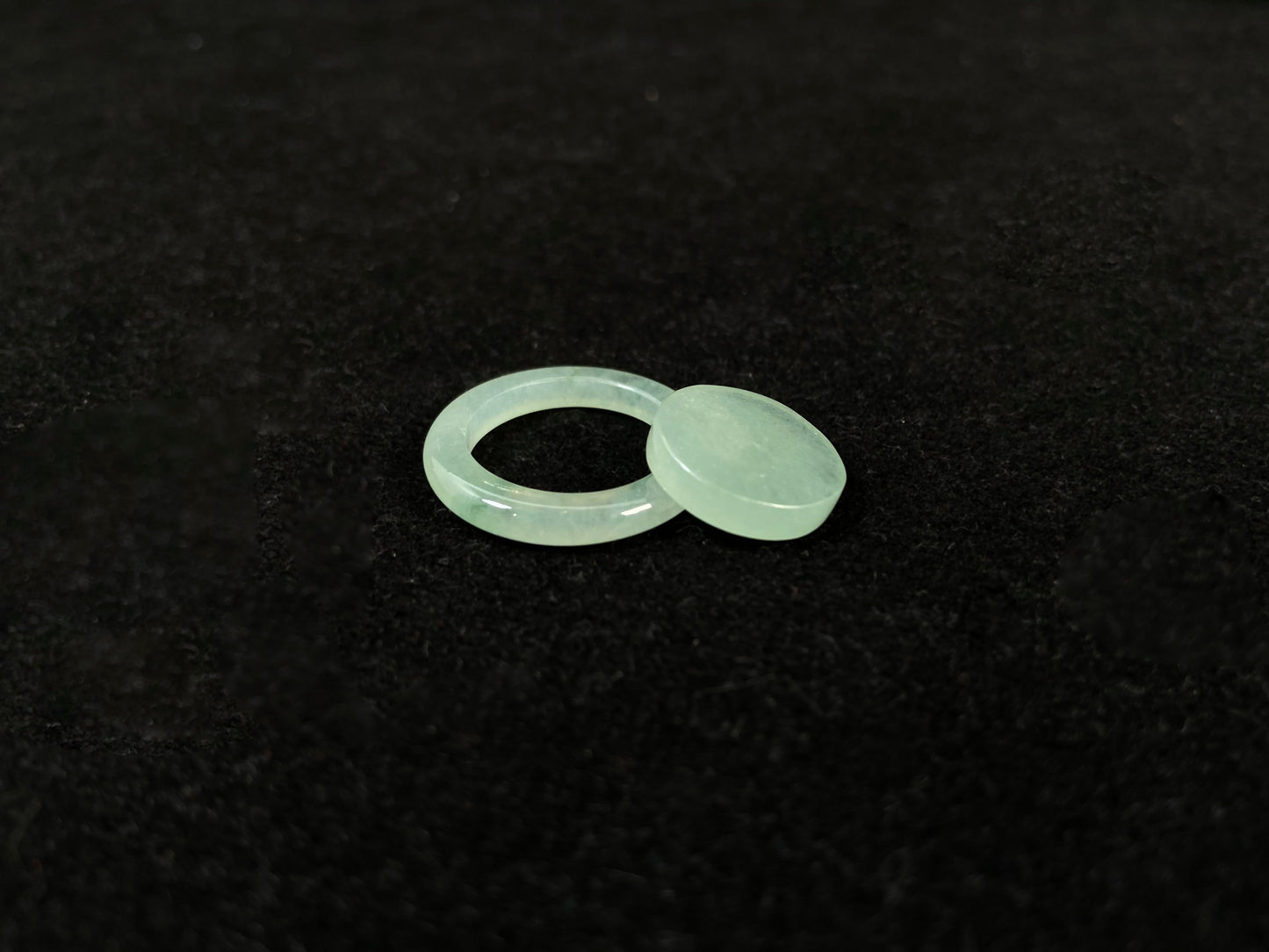 Translucent light green mother-child clasp.