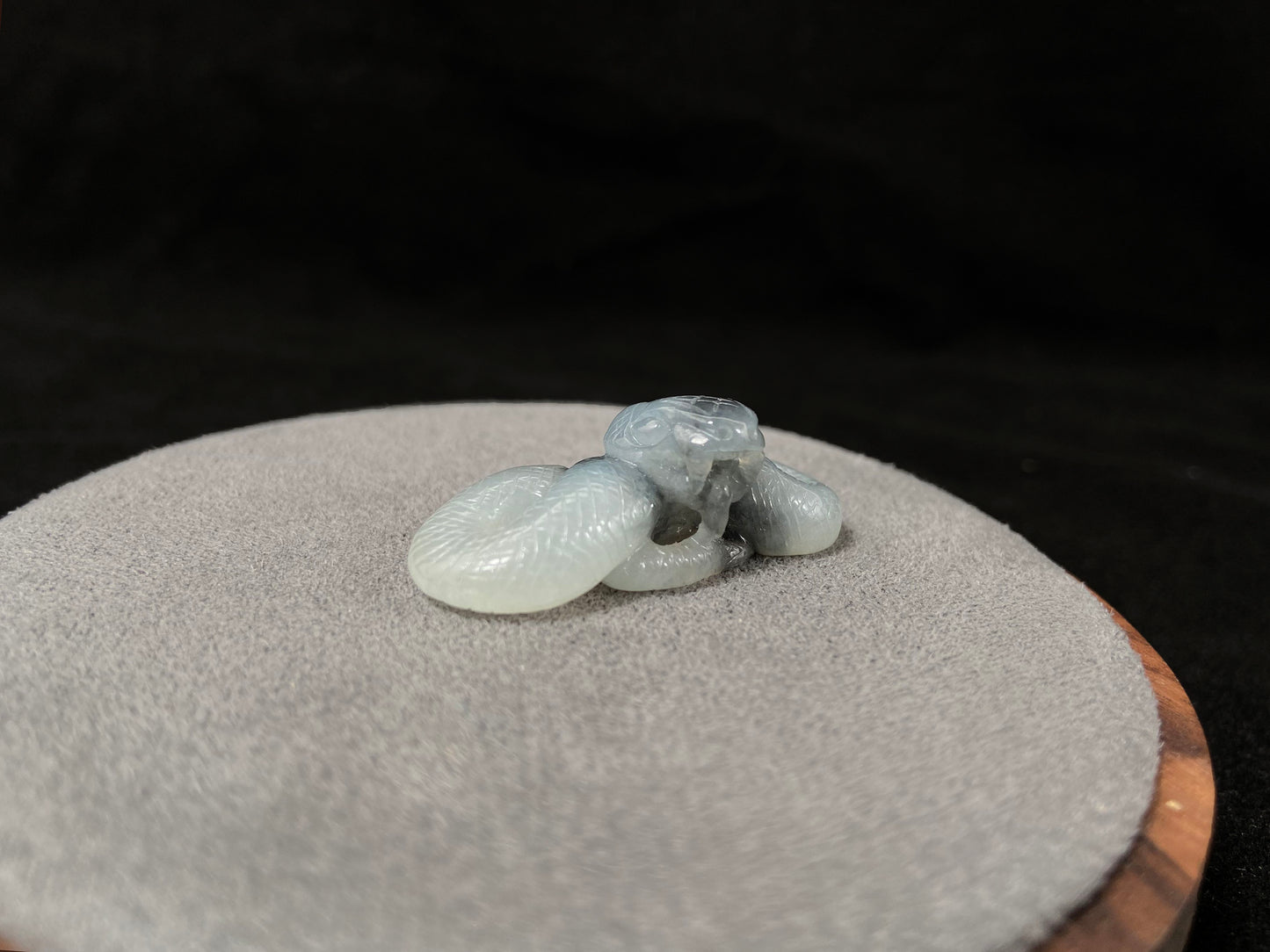 A black and white jade serpent stone.