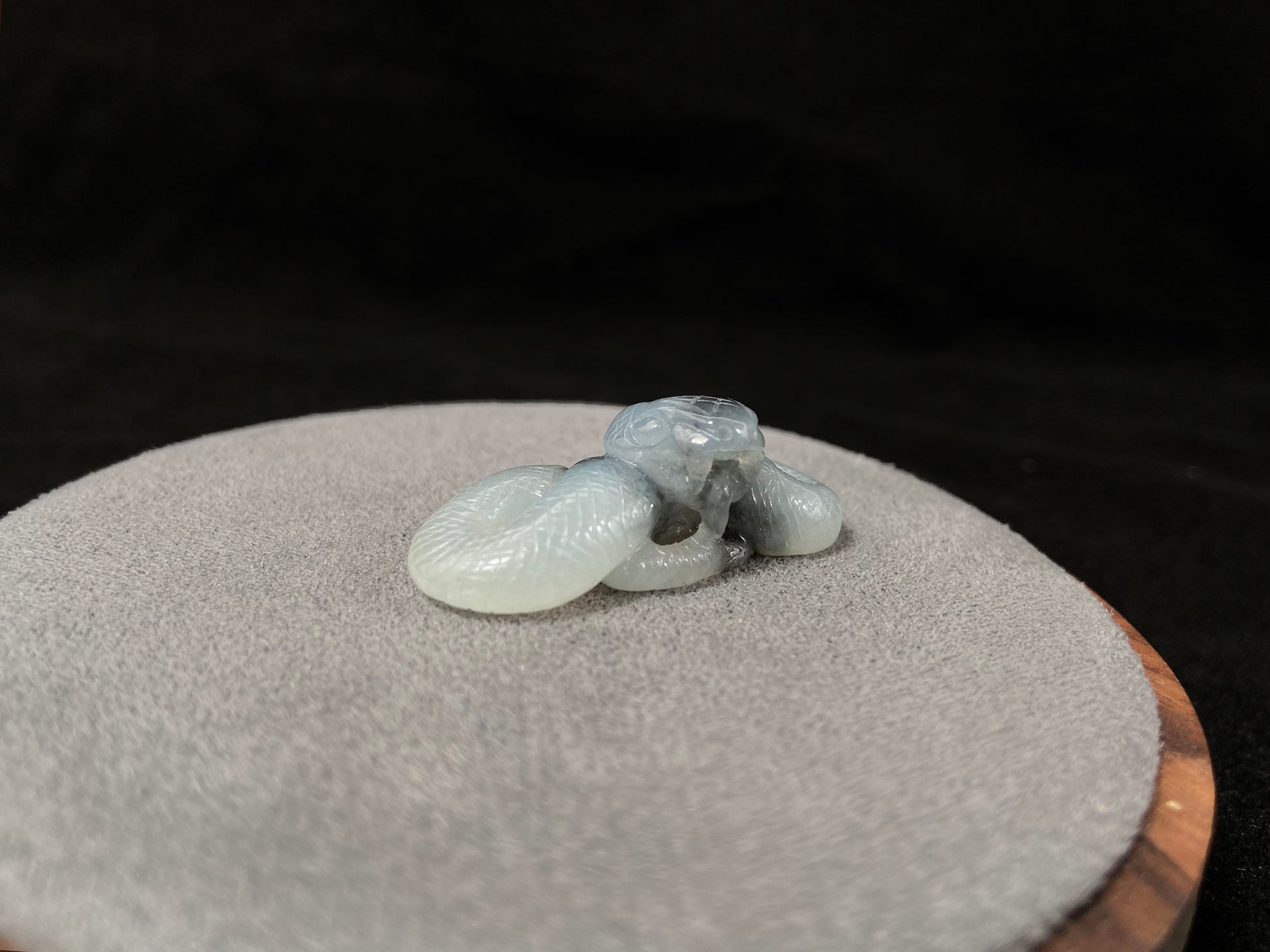 A black and white jade serpent stone.