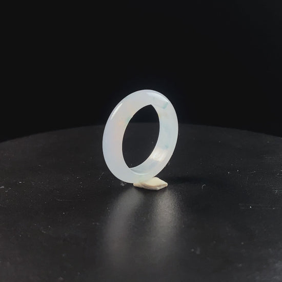 Ethereal Icy Floating‑Green · Nature Burmese Jadeite Ring
