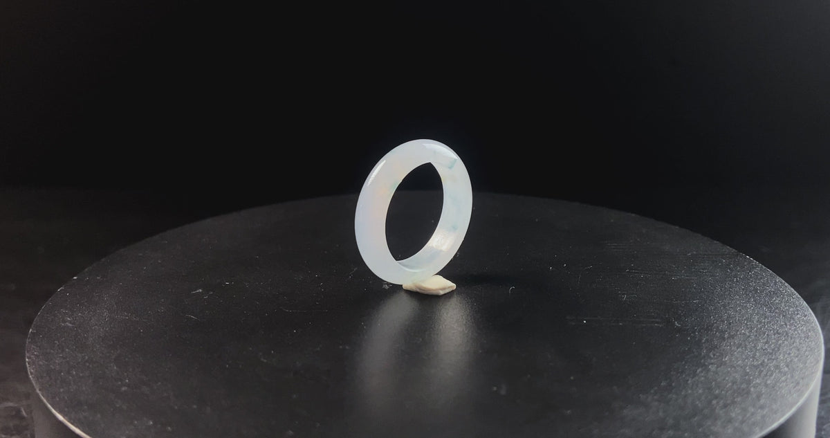 Ethereal Icy Floating‑Green · Nature Burmese Jadeite Ring