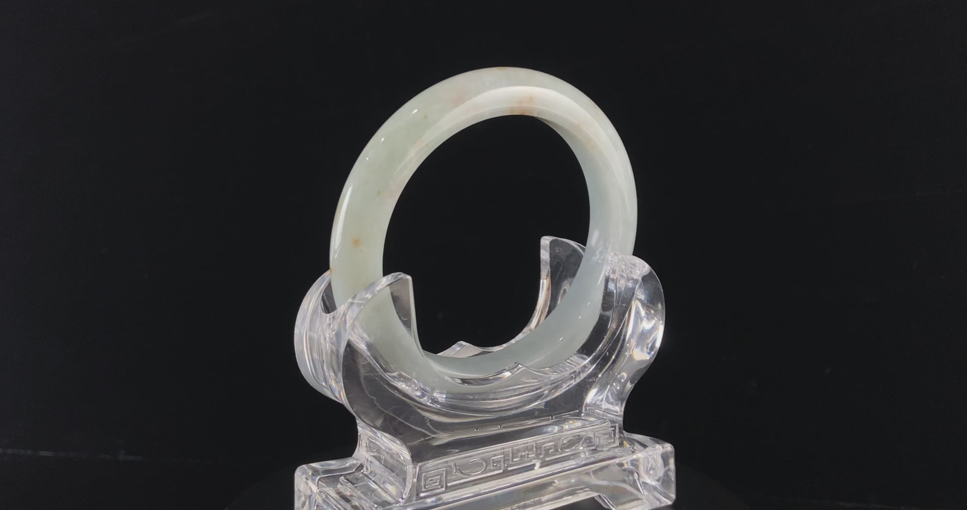 Golden Spots Beneath The Mist · Nature Burmese Jadeite Peace Bangle