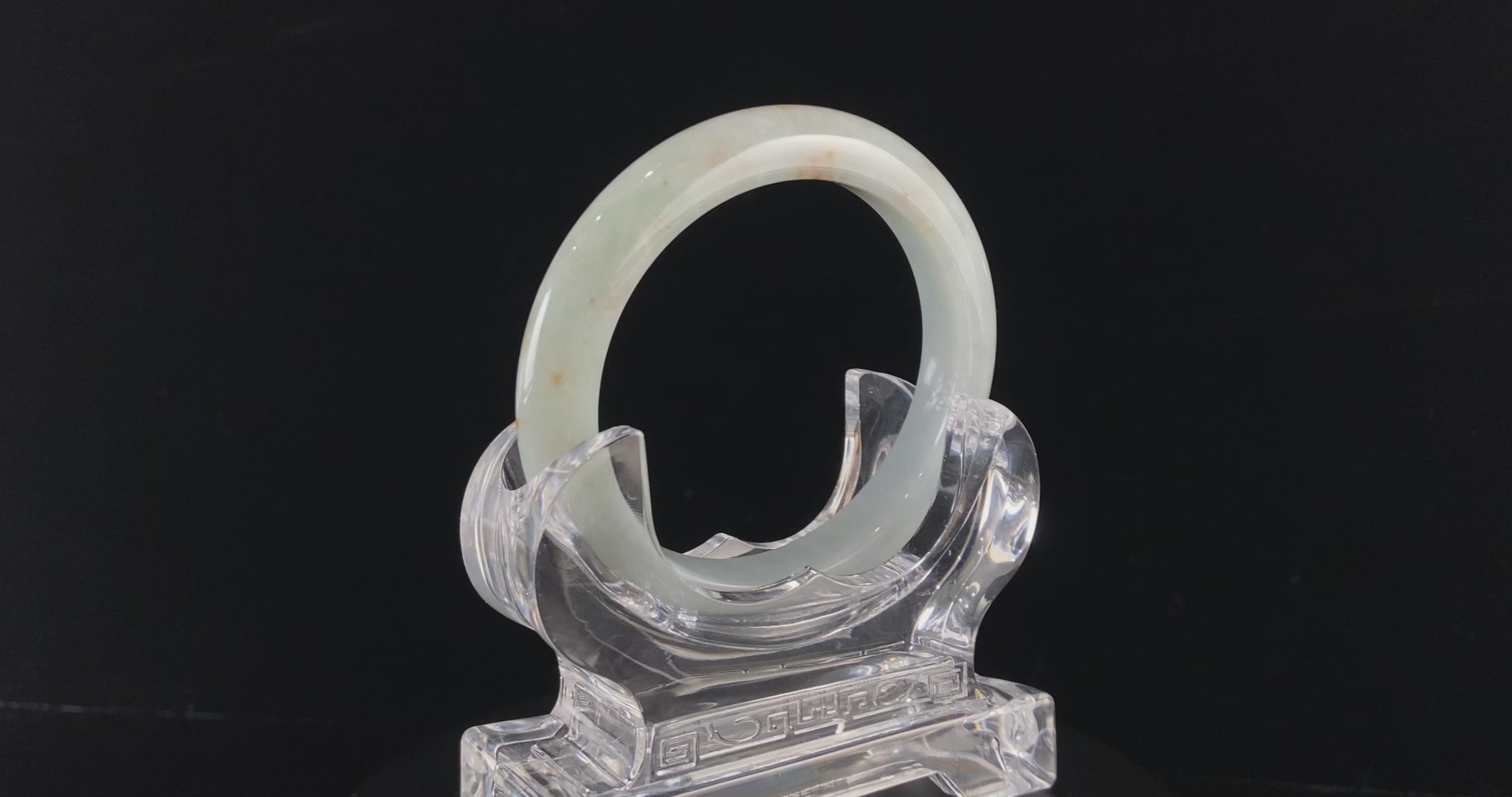 Golden Spots Beneath The Mist · Nature Burmese Jadeite Peace Bangle