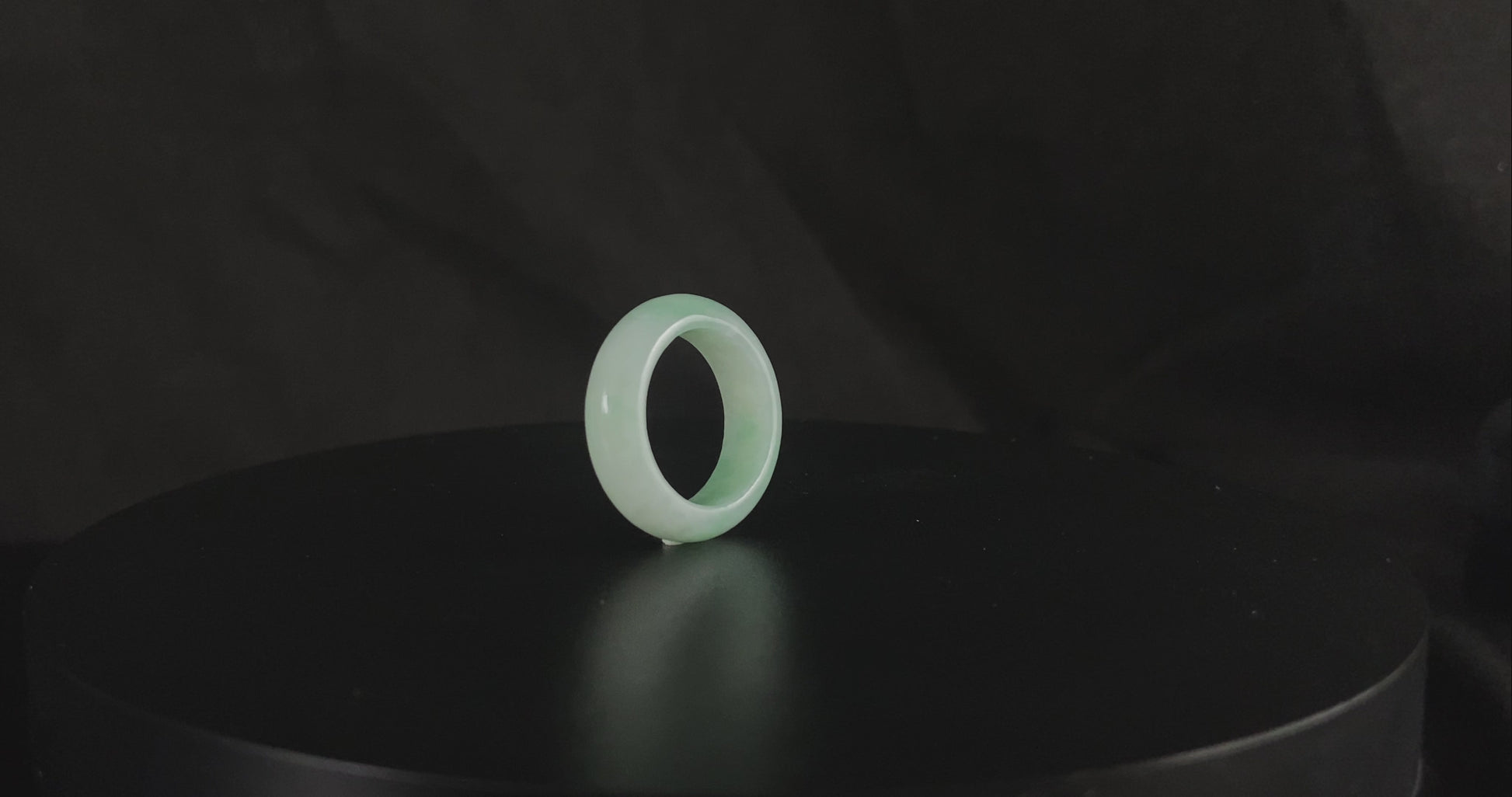Pale Mist Green · Nature Burmese Jadeite Ring