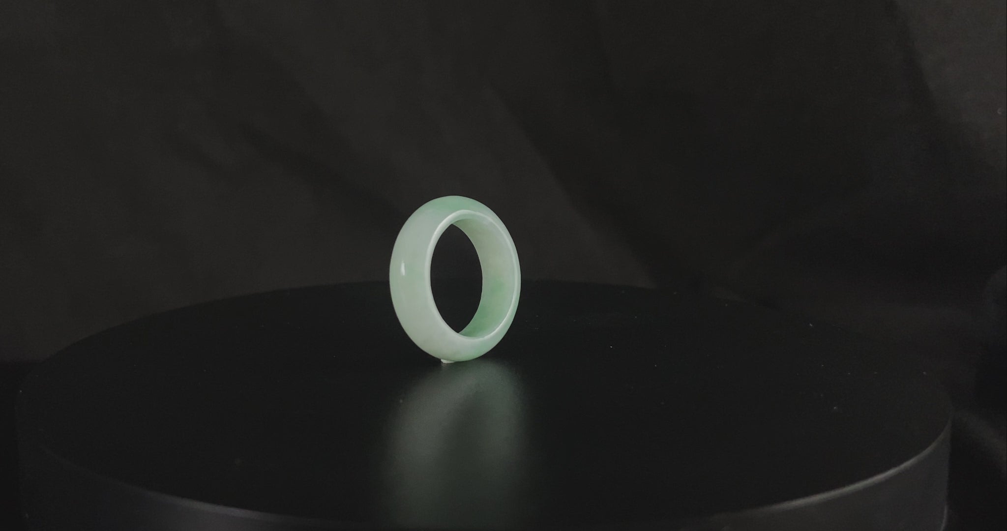 Pale Mist Green · Nature Burmese Jadeite Ring