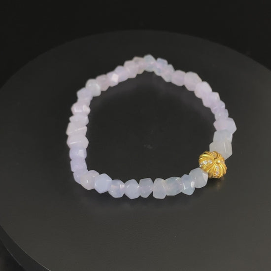 Moon Haze Icy Violet · Nature Burmese Jadeite Bracelet