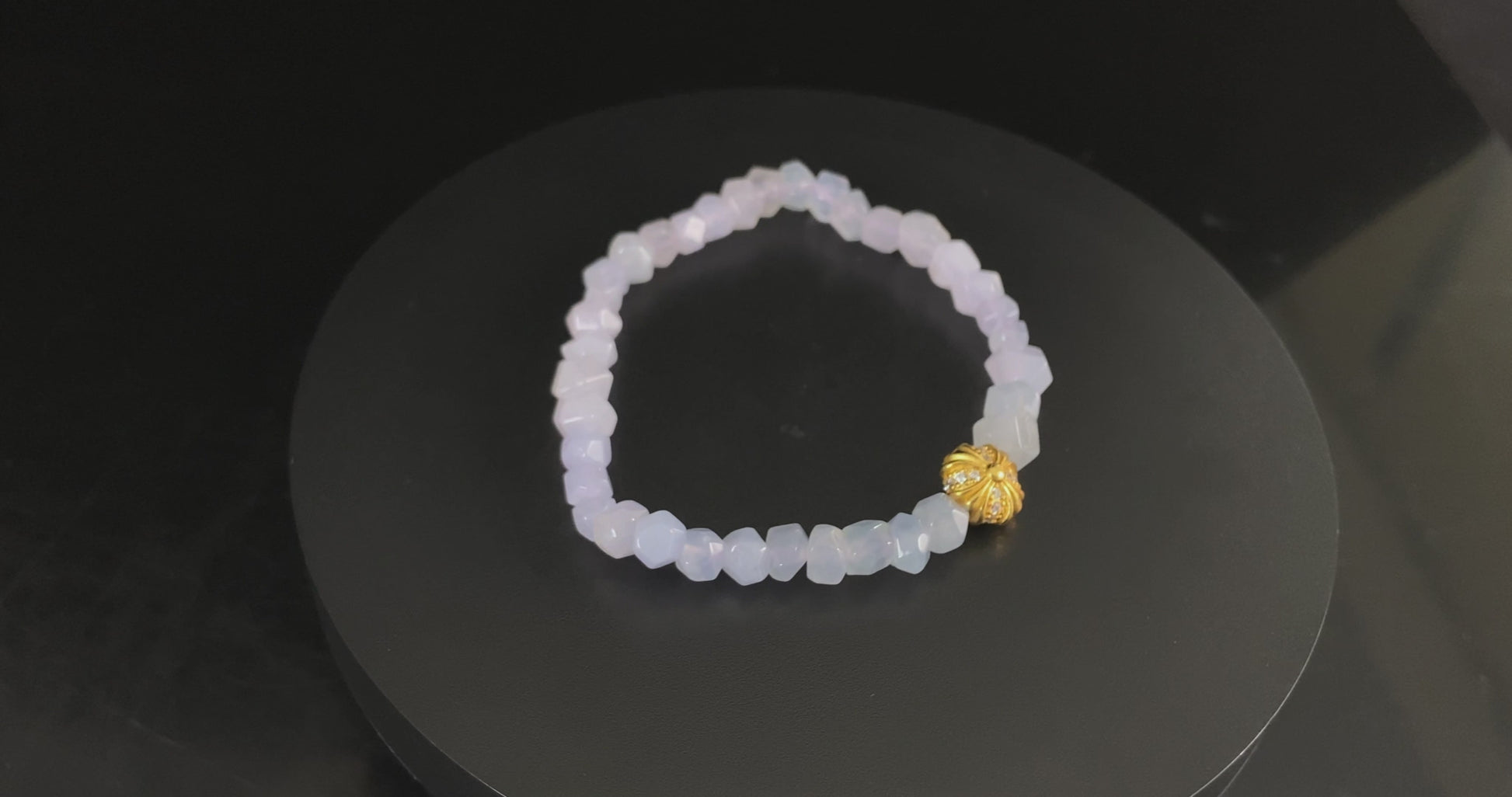 Moon Haze Icy Violet · Nature Burmese Jadeite Bracelet