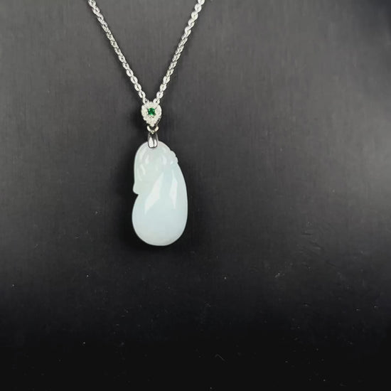 A pure white pouch jadeite pendant.
