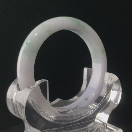A lavender cloud Blue veil jadeite bangle.