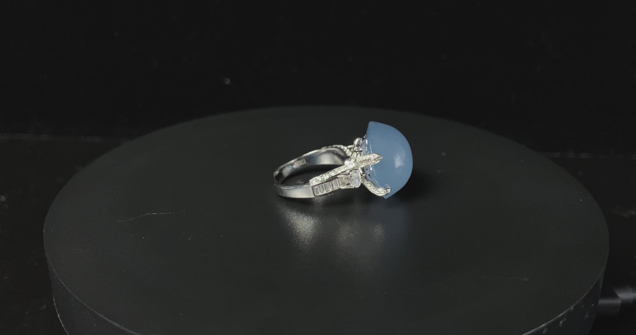 Luxury Collection 🩵 Ethereal Sky Blue Cabochon · Nature Burmese Jadeite Ring