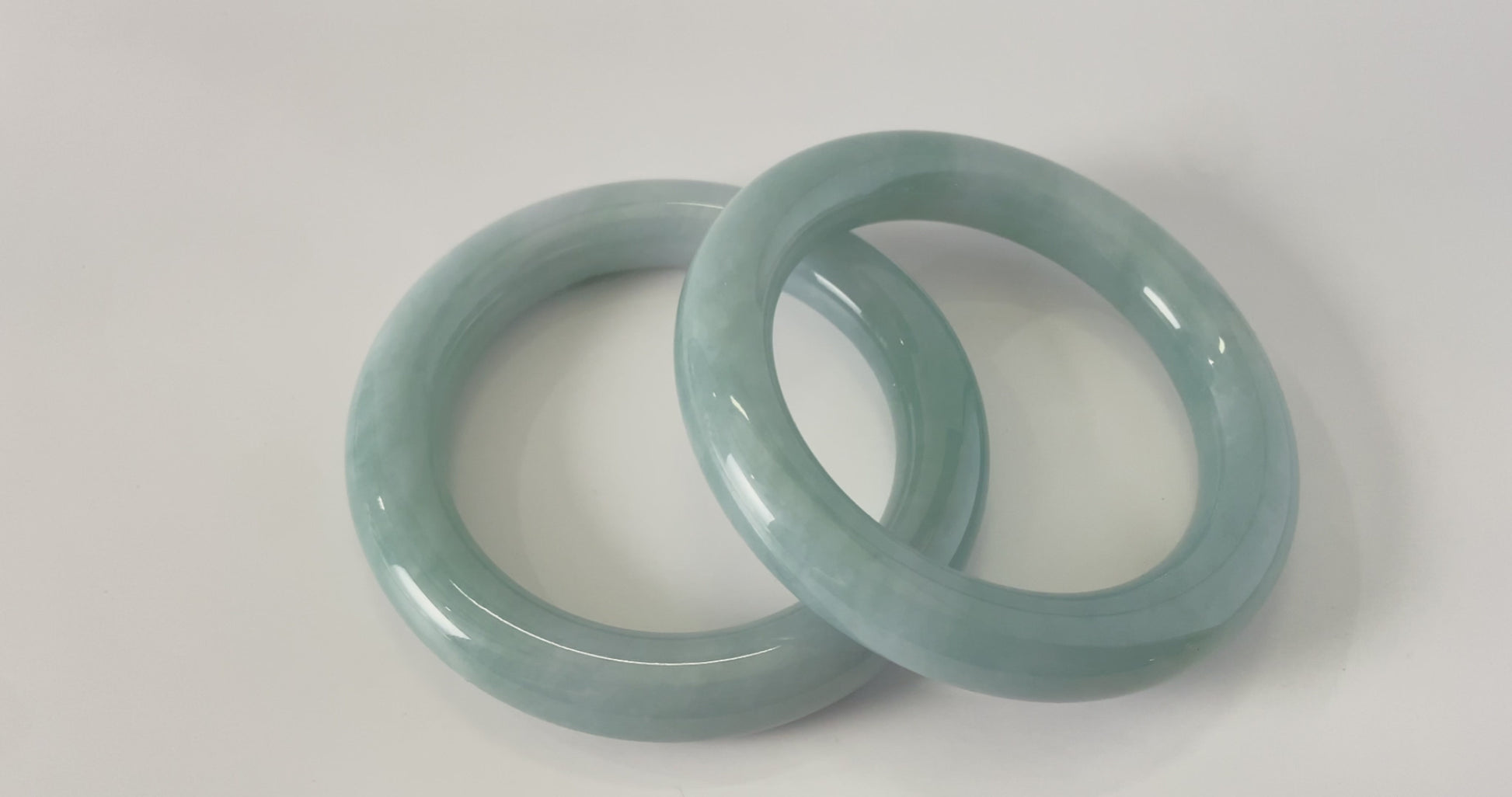 A misty blue dew jadeite bangle.