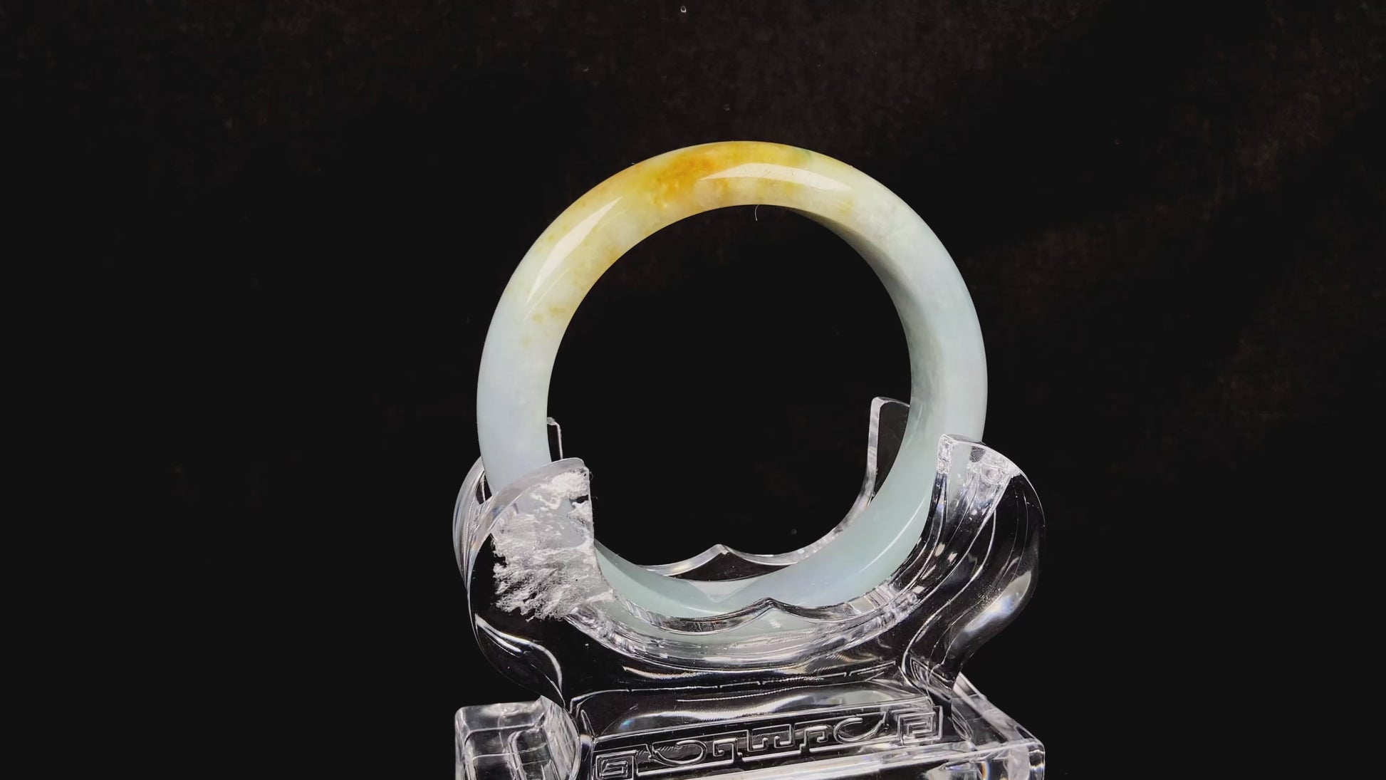 A dawn glow golden hue jadeite Bangle