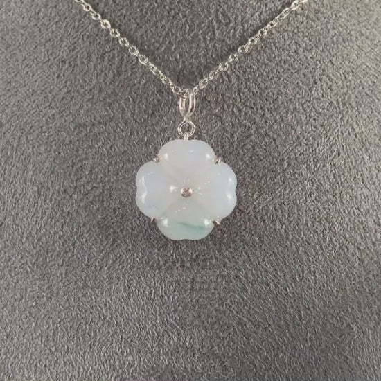 Mist Ice Four-leaf Clover · Natural Burmese Jadeite Set