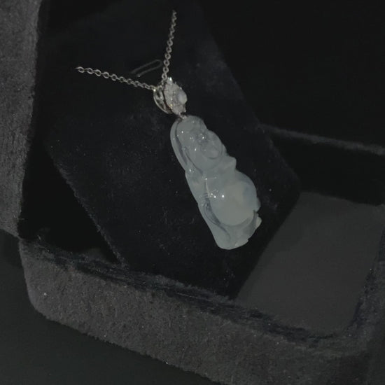 High-Icy Maitreya Buddha · Nature Burmese Jadeite Pendant