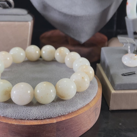 Auspicious Koi | Autumn Cloud Blush · Natural Burmese Jadeite Set