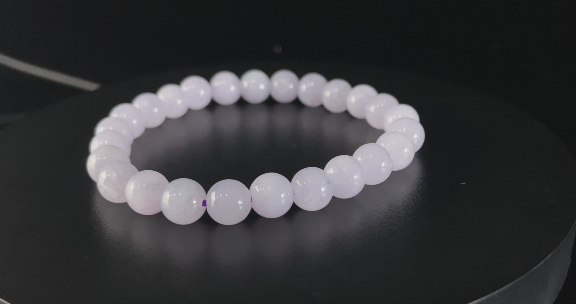 Lavender‑Frost Pale Lilac · Nature Burmese Jadeite Bracelet
