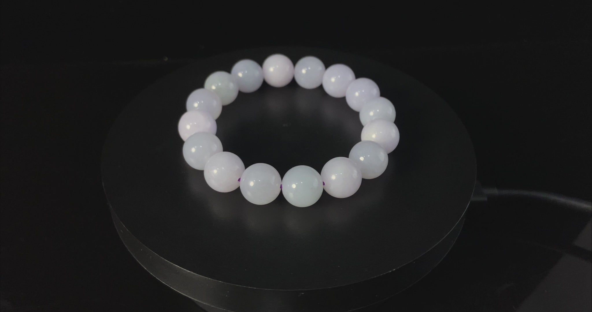 Violet Wing | Pale Haze Lilac · Nature Burmese Jadeite Beads Bracelet