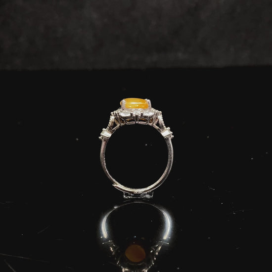 A honeyed hush glow jadeite ring.