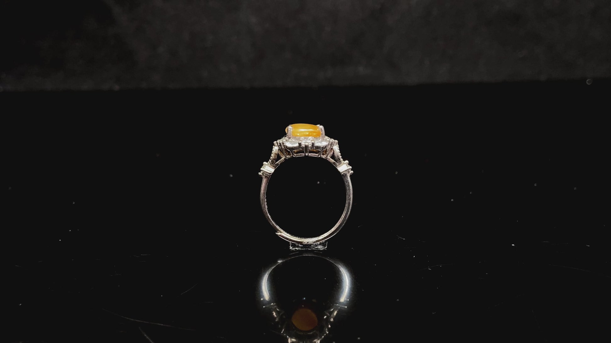 A honeyed hush glow jadeite ring.