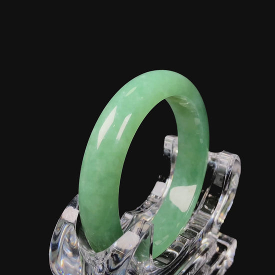 A verdant mist jadeite bangle.