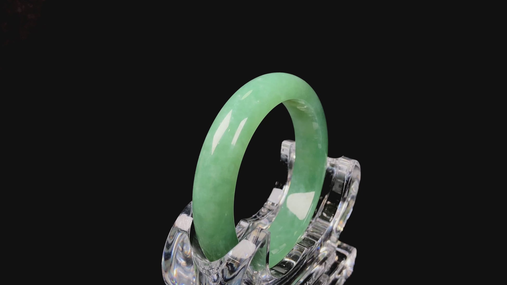 A verdant mist jadeite bangle.