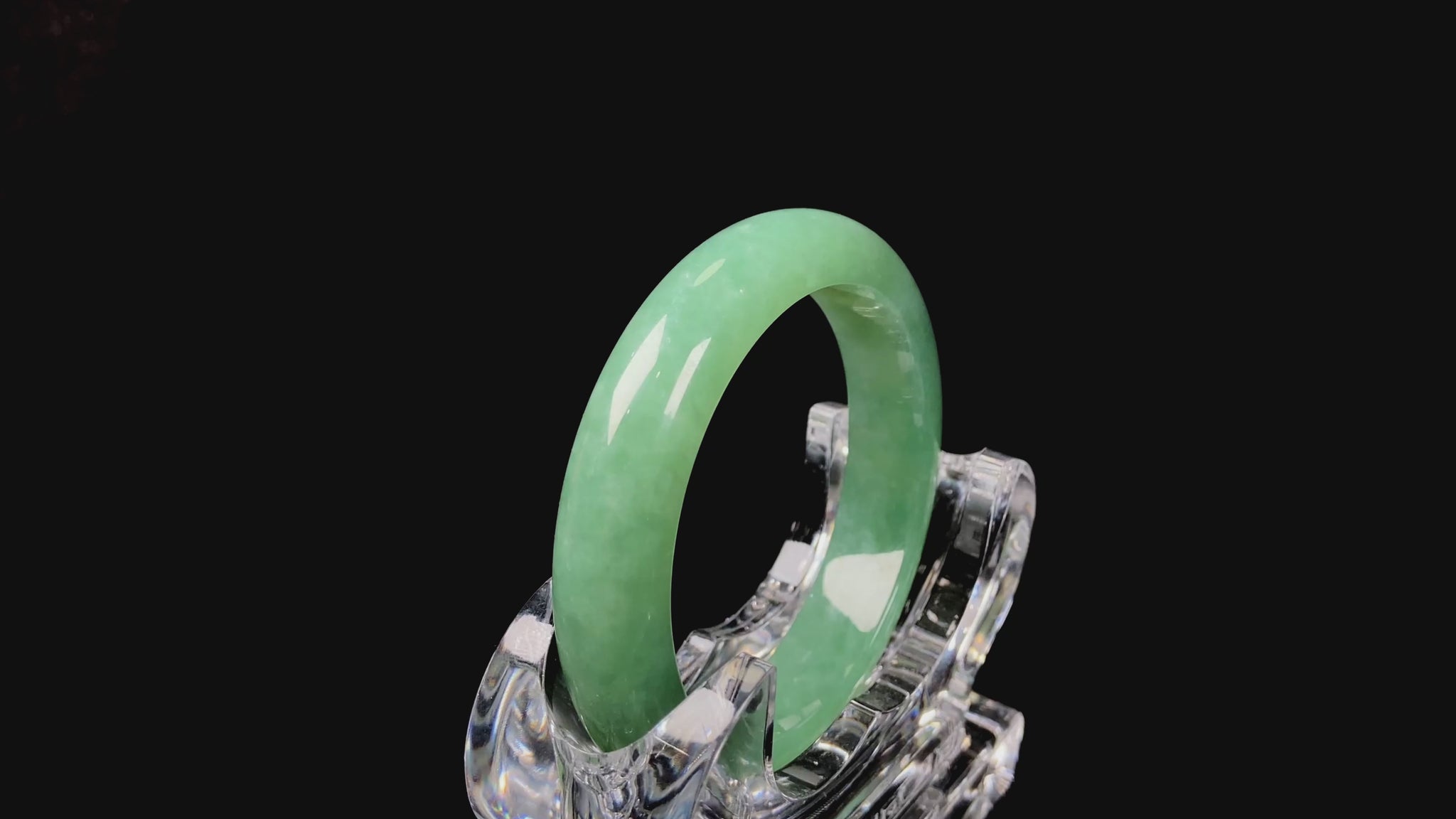 A verdant mist jadeite bangle.
