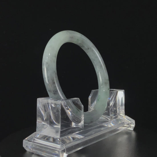 Misty Ink Wuji · Nature Burmese Jadeite Round Bangle