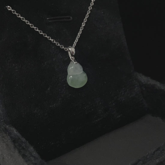 Hazy Pastel Calm Gourd · Nature Burmese Jadeite Pendant