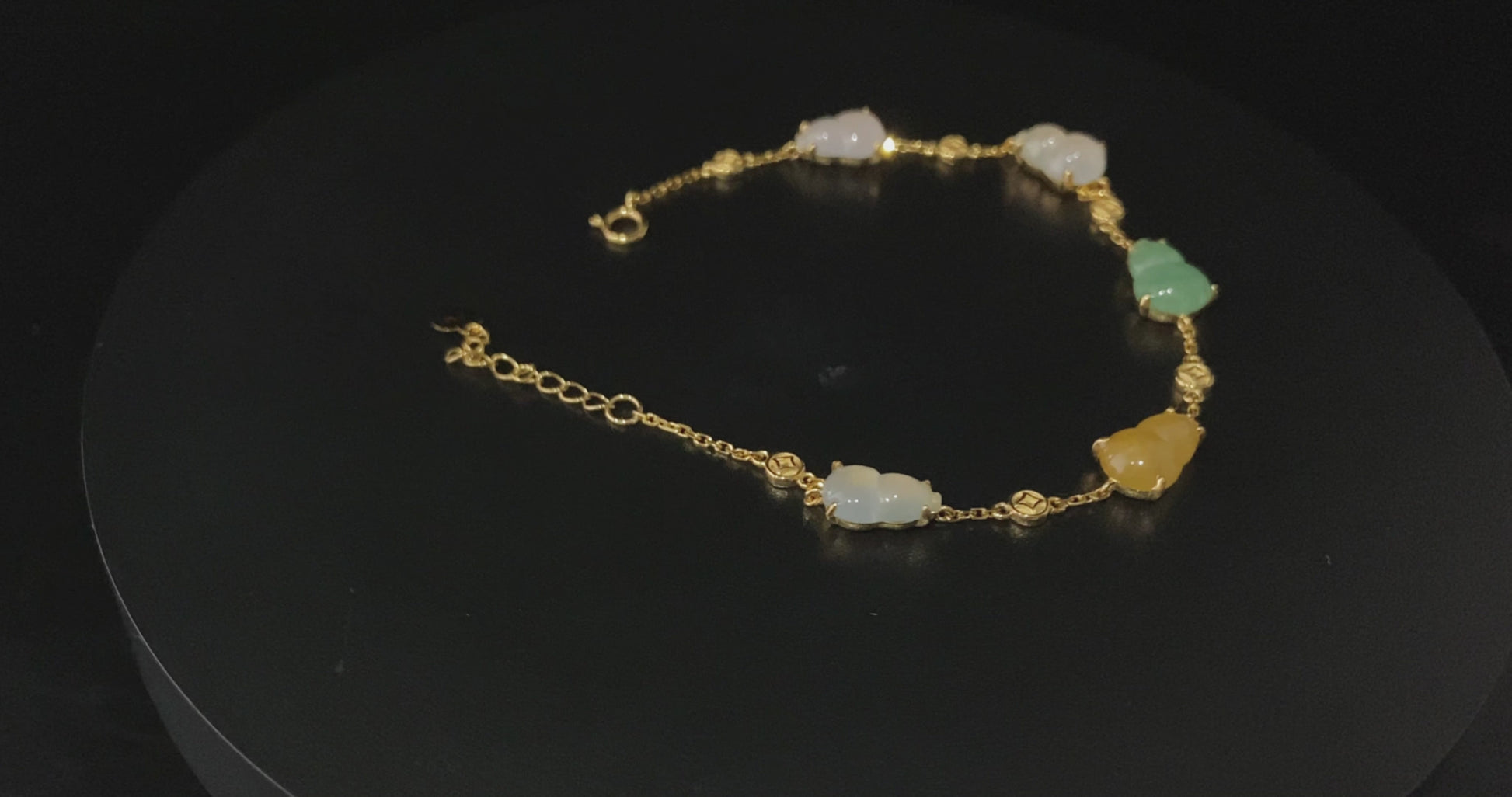Three Color Fortune and Prosperity · Natural Burmese Jadeite  Bracelet