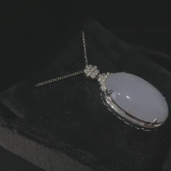 Light Cloud Purple · Nature Burmese Jadeite Pendant