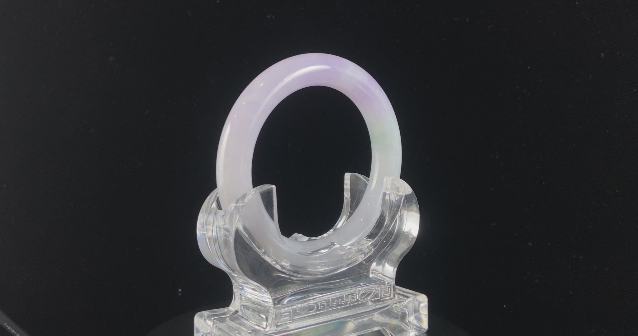 Misty Lavender Glow · Nature Burmese Jadeite Round Bangle (56mm)