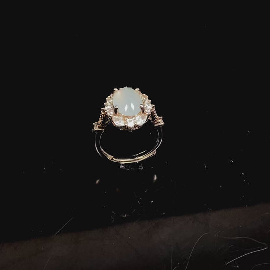 A milky dew serenade jadeite ring.