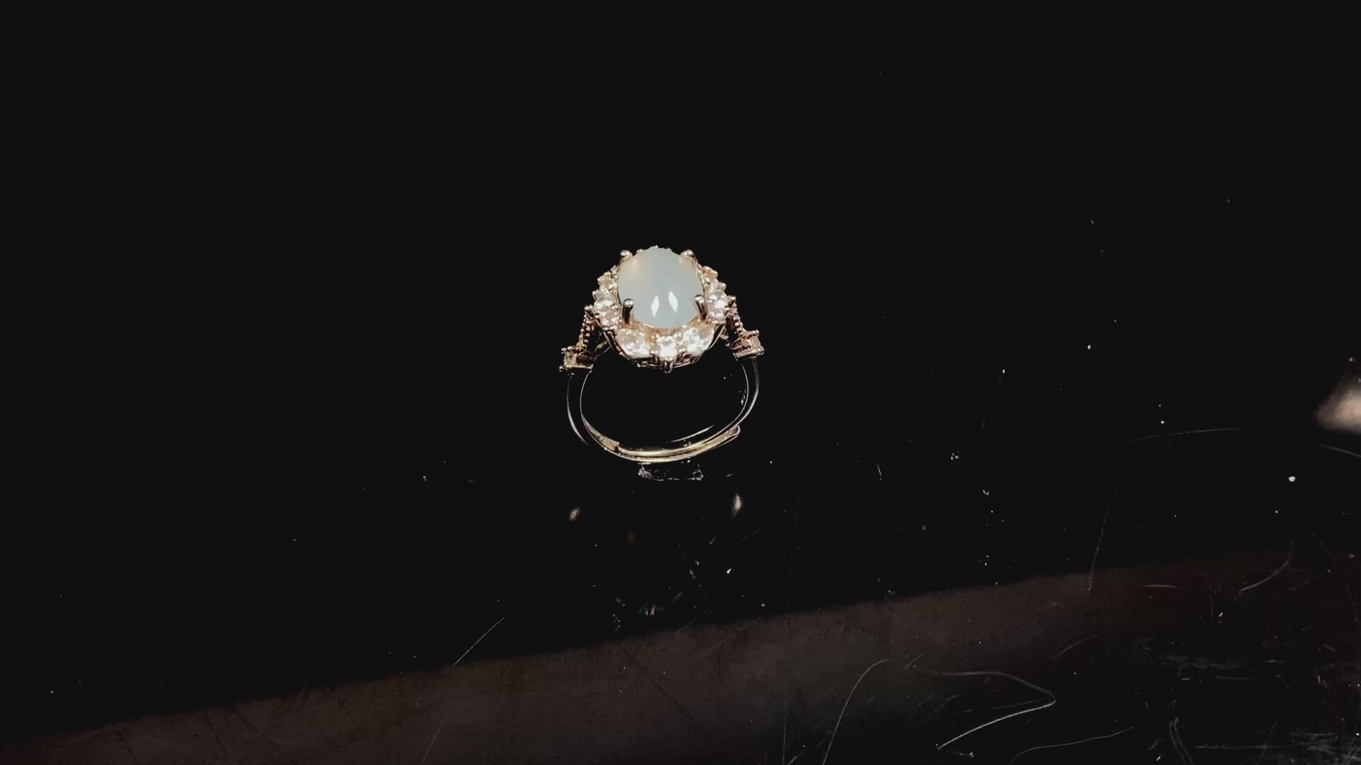 A milky dew serenade jadeite ring.