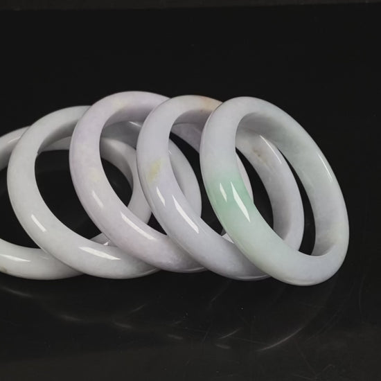 Violet white collection jadeite bangle.