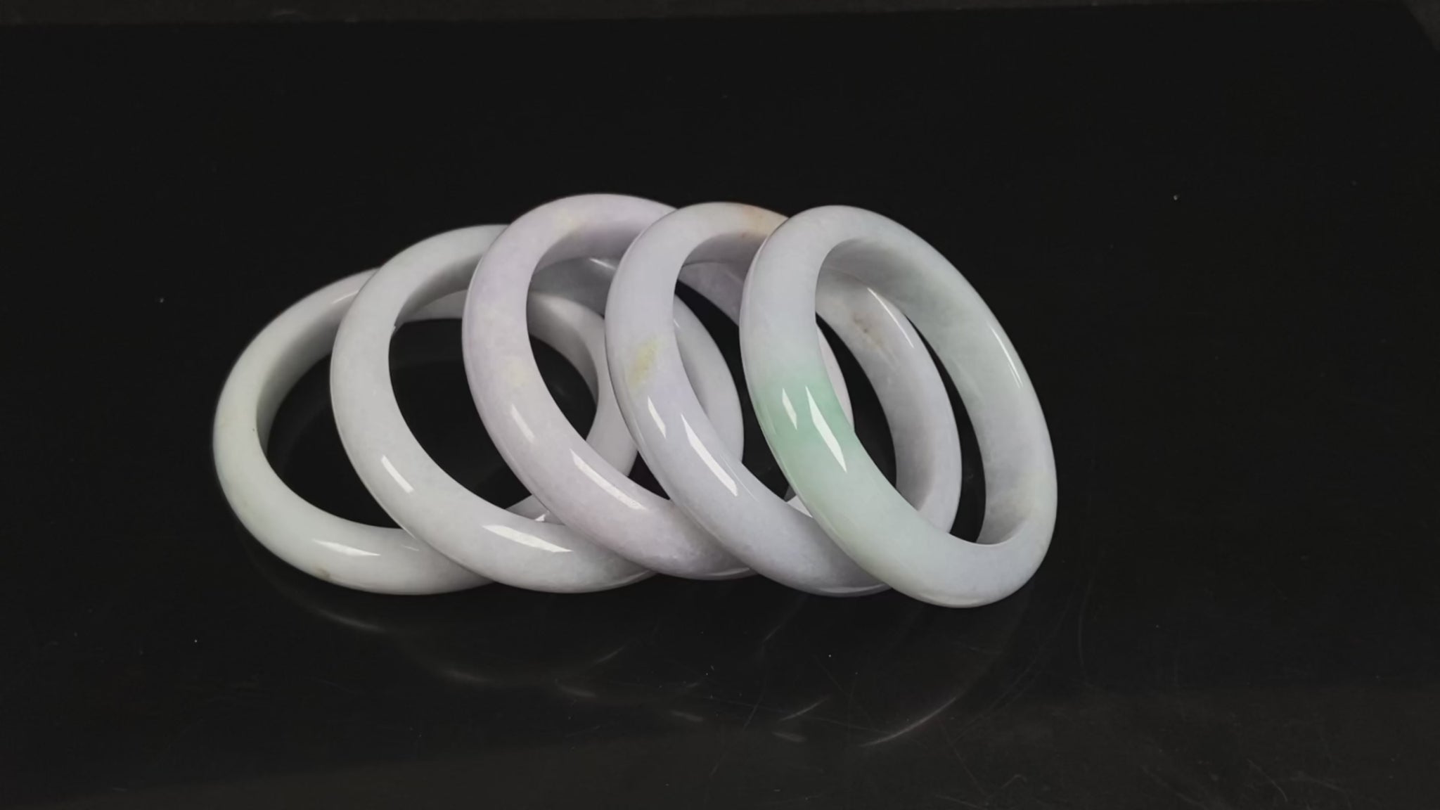 Violet white collection jadeite bangle.