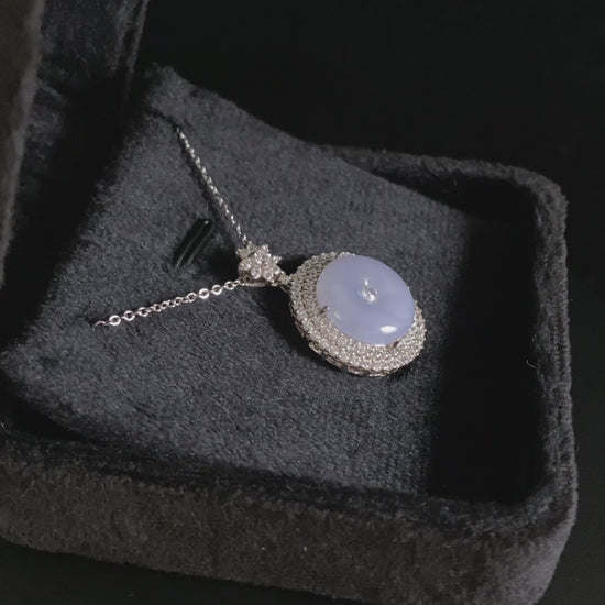 Dreamy Lavender Peace Buckle · Nature Burmese Jadeite Pendant