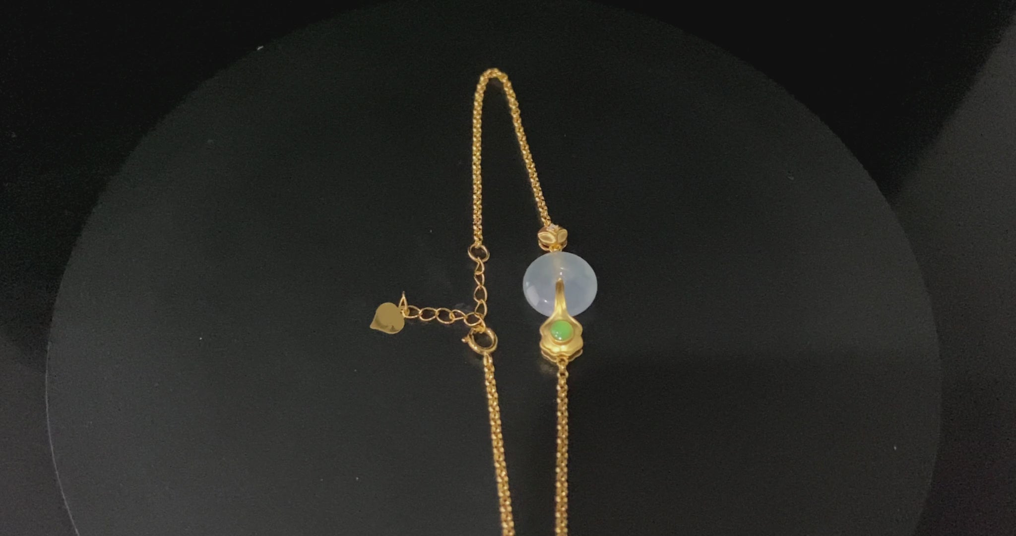 Icy White Peace Buckle Ping An Kou · Natural Burmese Jadeite  Bracelet