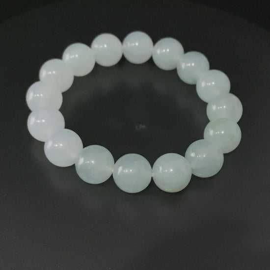 Clear Skies White · Nature Burmese Jadeite Beads Bracelet