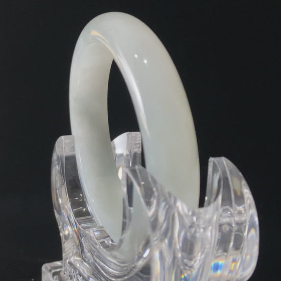 A milky white mist jadeite bangle.