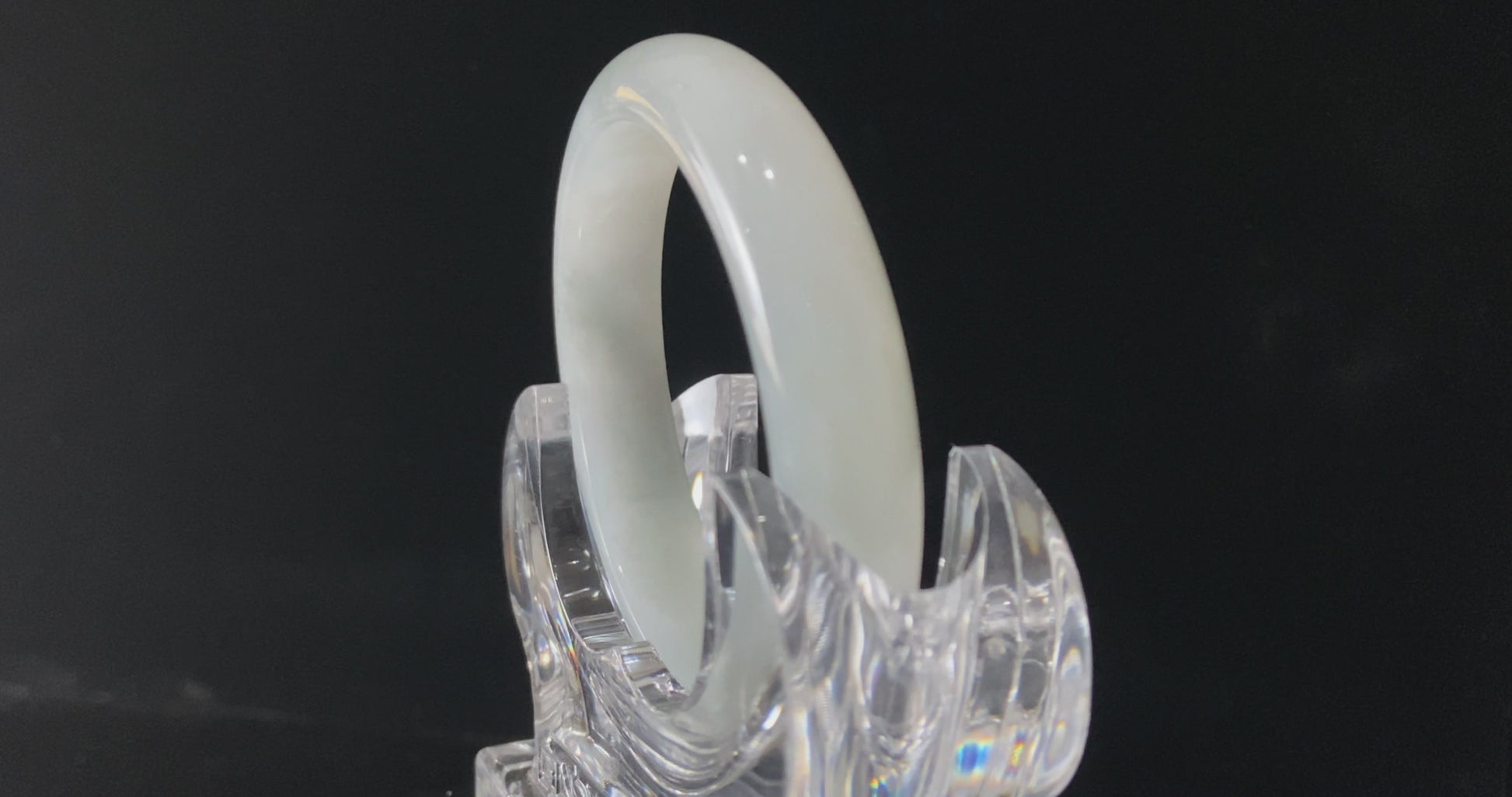 A milky white mist jadeite bangle.