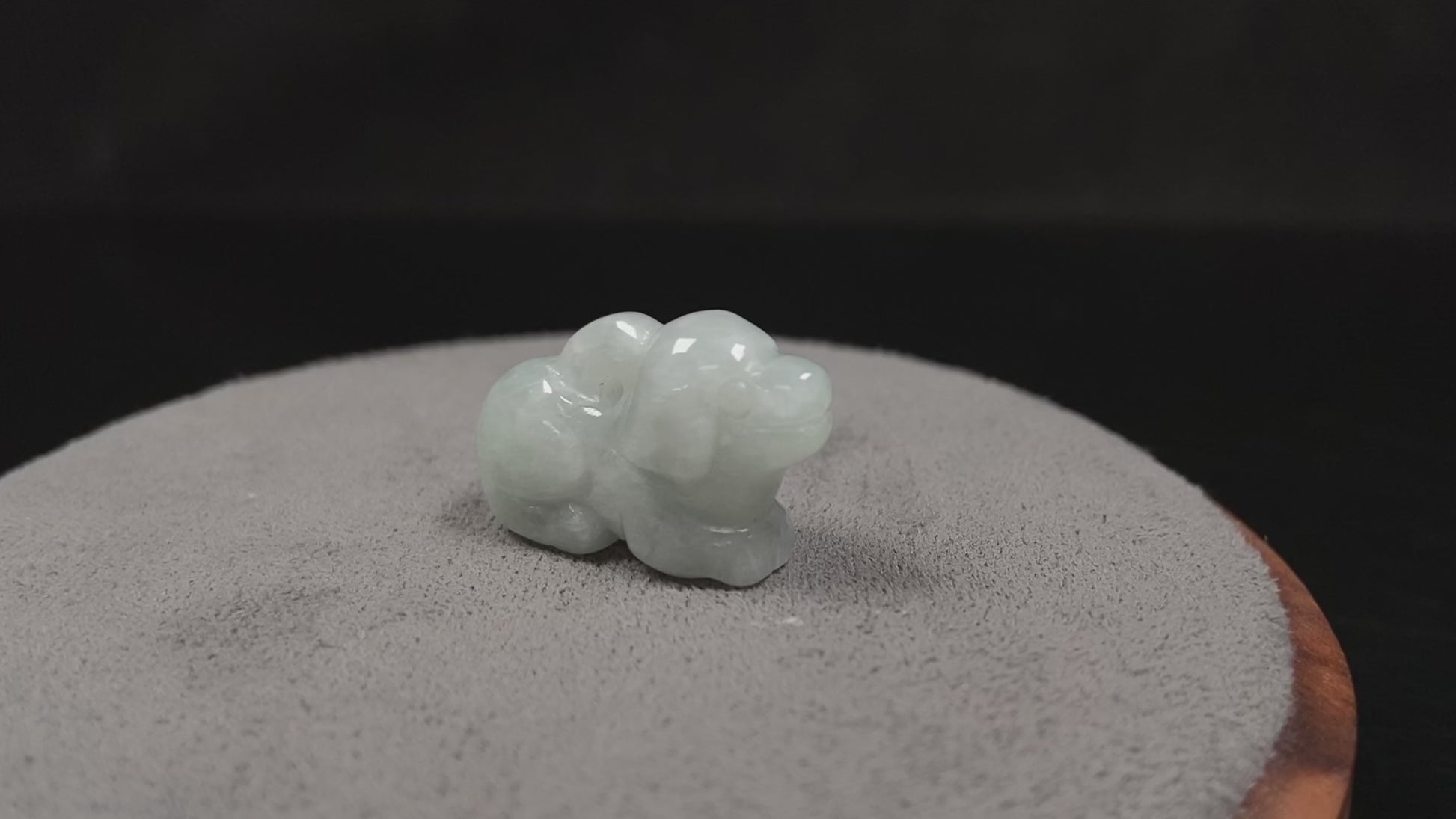 A translucent pale white dog loose jadeite.