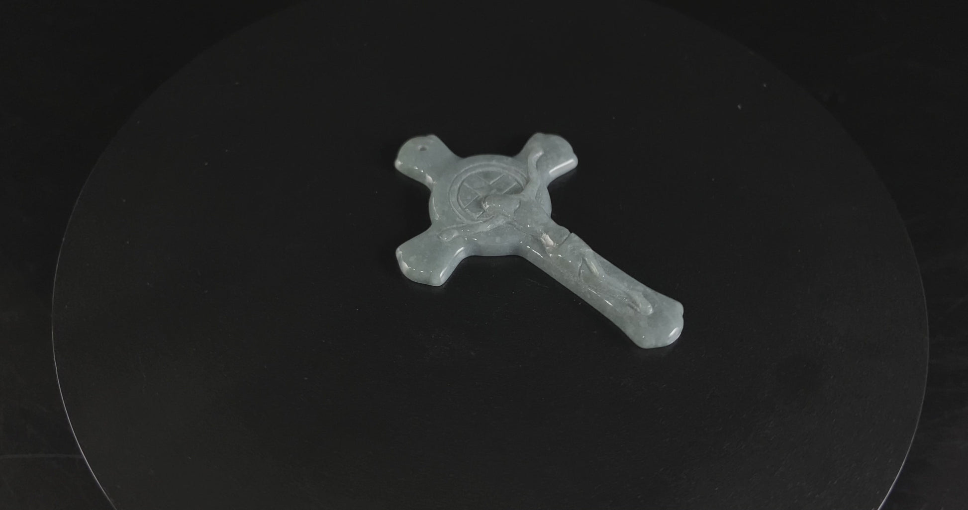 Mist Wuji Crucifix · Nature Burmese Jadeite Pendant