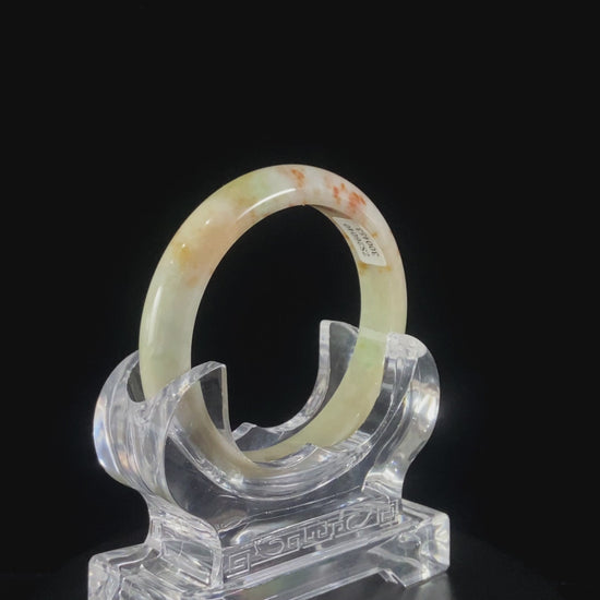Auspicious Koi | The Golden Glow of Autumn · Nature Burmese Jadeite Peace Bangle 