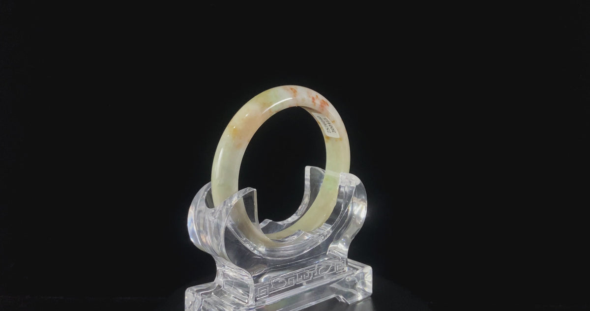 Auspicious Koi | The Golden Glow of Autumn · Nature Burmese Jadeite Peace Bangle 
