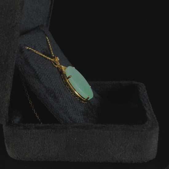 Hazy Dew Green Radiance · Nature Burmese Jadeite Pendant